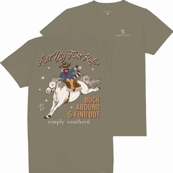 Simply Southern Tops - 🆕 'Aint My First Rodeo' Short Sleeve Tee by Simply Southern Size L